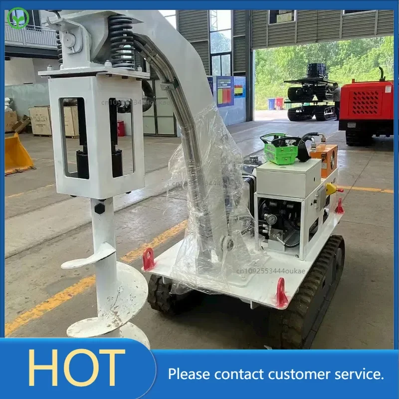 Small remote control crawler auger, multifunctional small crawler drill, hydraulic rotary auger