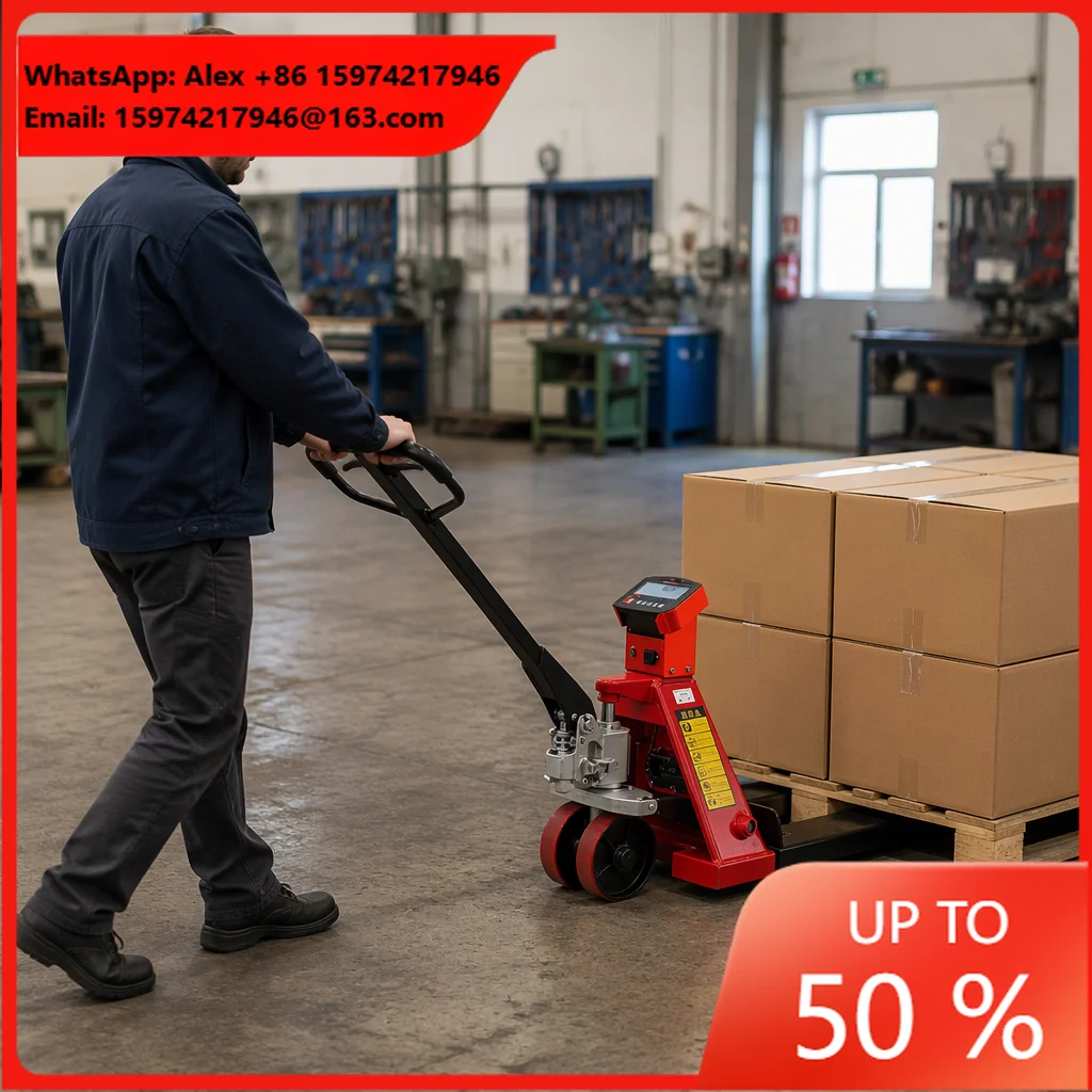 Hand Pallet Truck Scale, Manual Hydraulic Pallet Jack With Electronic Weigh Scale, High Precision Pallet Jack With Scale