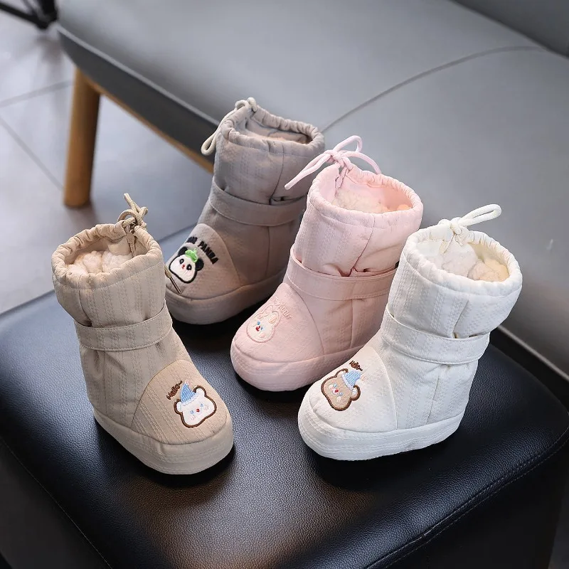 Baby Winter Cotton Shoes High Top Plush Snow Boots Warm Toddler Long Tube Foot Cover Non-Slip