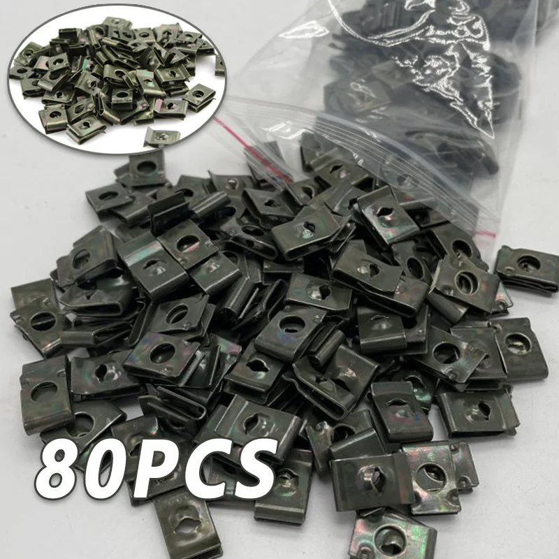 Mixed Car Motorcycles Metal Screw Tapping Fastener Clip U-Type Clip with Screw Anti-rust Protection Clip Screw Buckle Iron Sheet