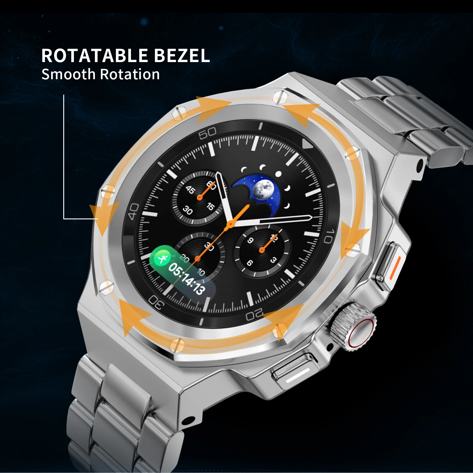 Luxury Modification Kit Case for Samsung Galaxy Watch 8 46mm Stainless Steel Bracelet for Galaxy Watch 8 44 40 Mod Kit Strap