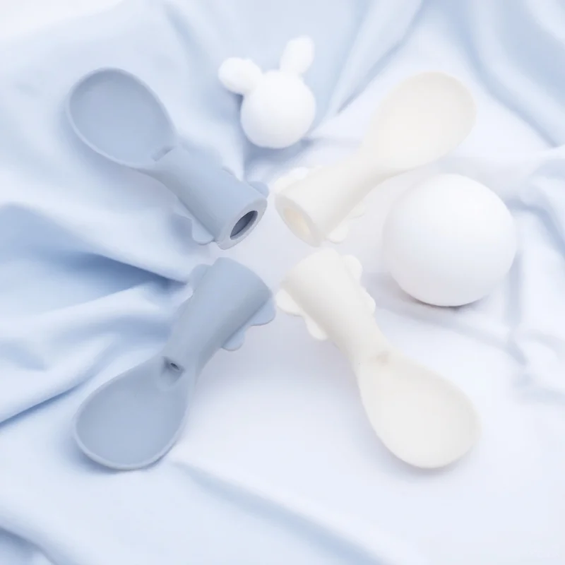

4pcs Baby Squeeze Pouch Spoon Set Silicone Infant Feeding Spoons For Food Pouches Toddler Training Spoon Detachable Design