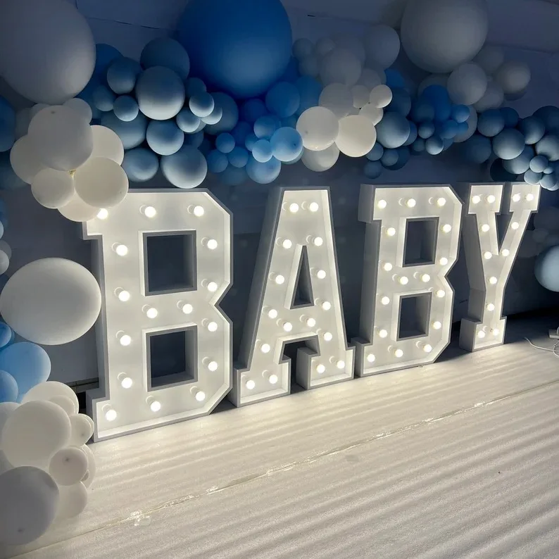 

BABY 3FT Big Sign Bulb Lights Multicolor Led Custom Marquee Signs Giant Love Letters For Wedding Decoration Led Lighting