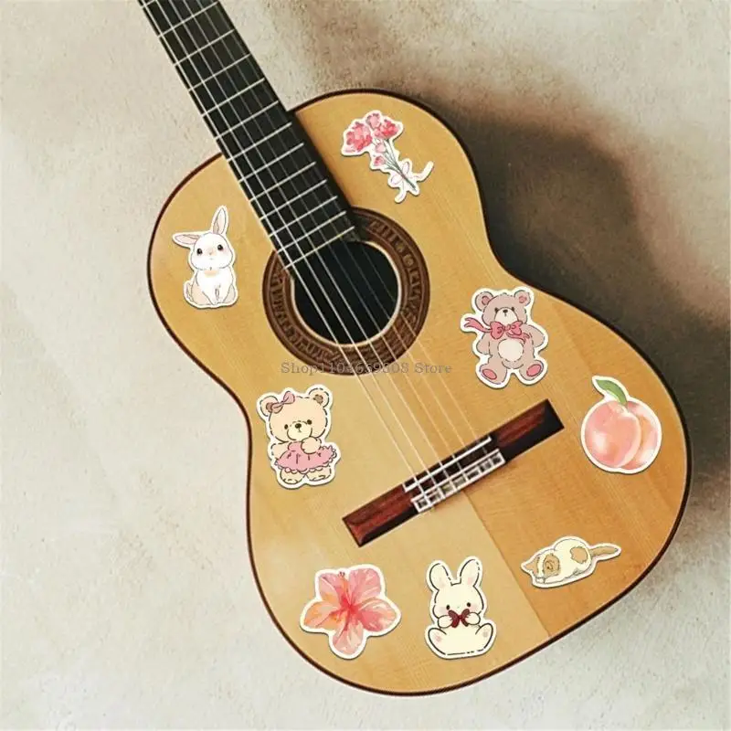 50Pcs Cartoon PVC Sticker Water Resistant Aesthetic Sticker for Water Bottle Scrapbooking Journal Laptop Guitar Luggage