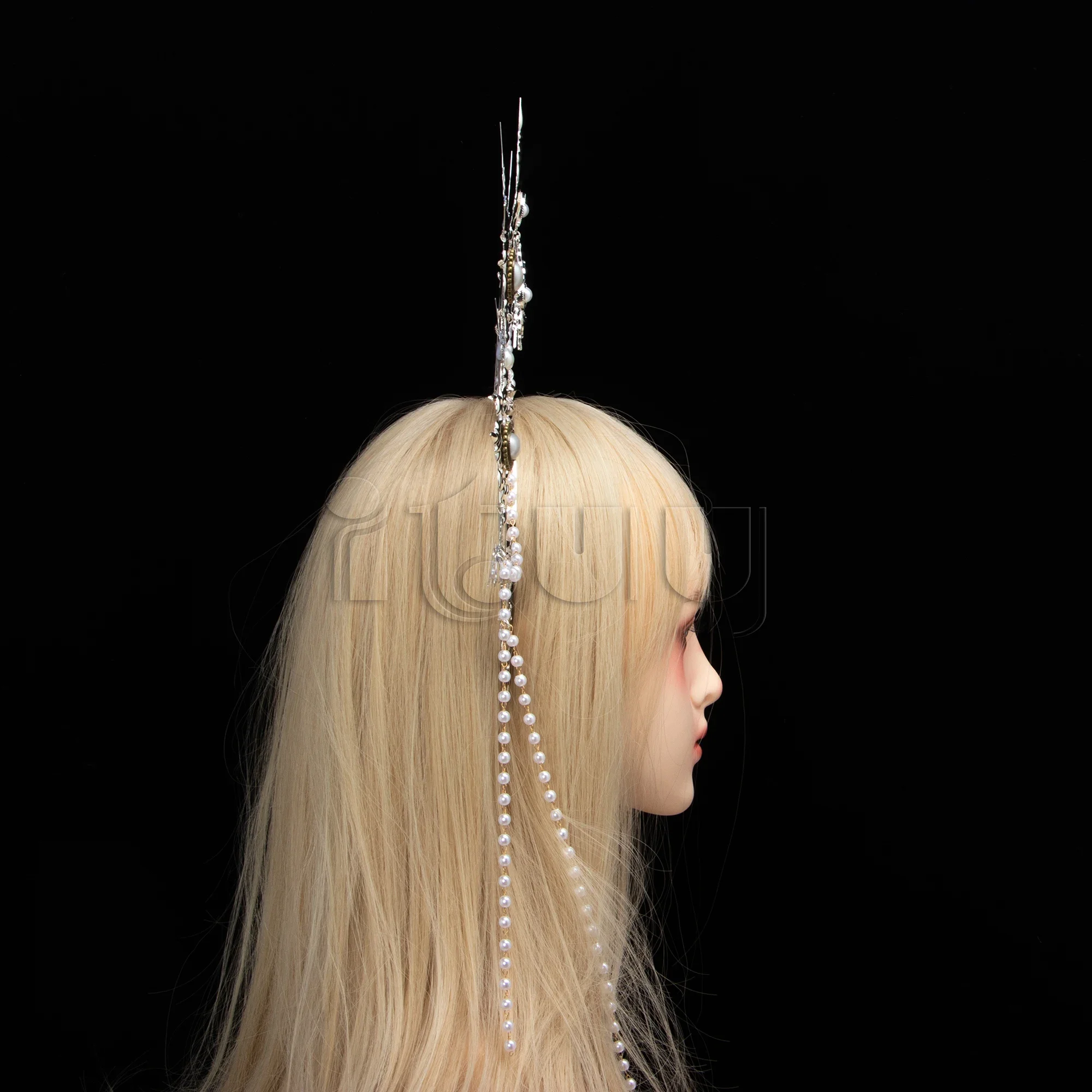 Silver Gothic KC Halo Crown Headpiece Lolita Sun Goddess Queen Baroque Tiara Halloween Headband Hair Accessories