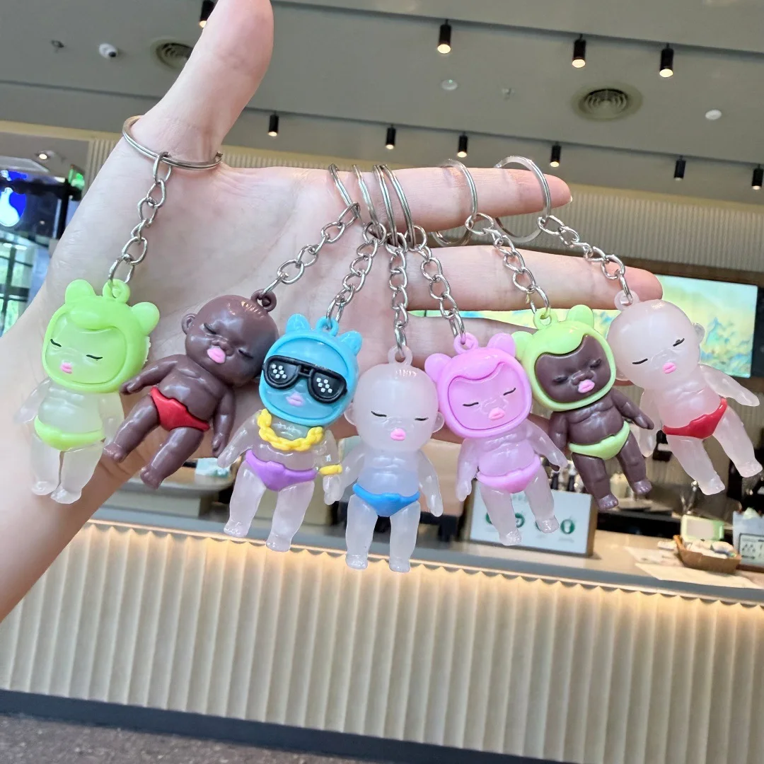 The New Natasha Little Black Baby Keychain Pendant Changes Color in Case of Ultraviolet Rays Small Gift, Cute Keychain.