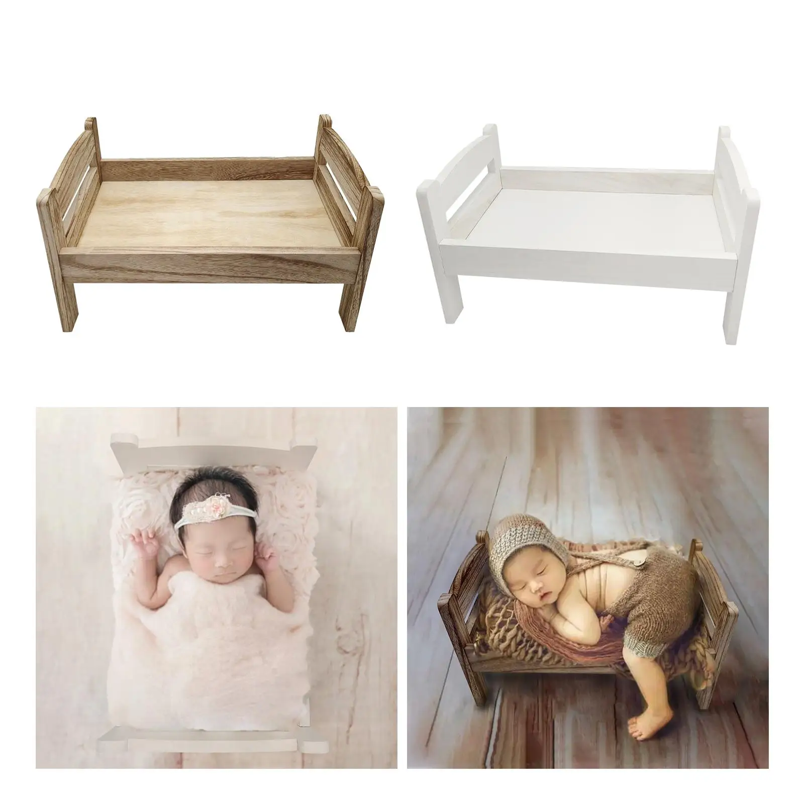 Newborn Photography Props Bed Fittings Photo Posing Aid Gift Wood Small Small Furniture for Boy Toddlers Baby Kids Infant view 4