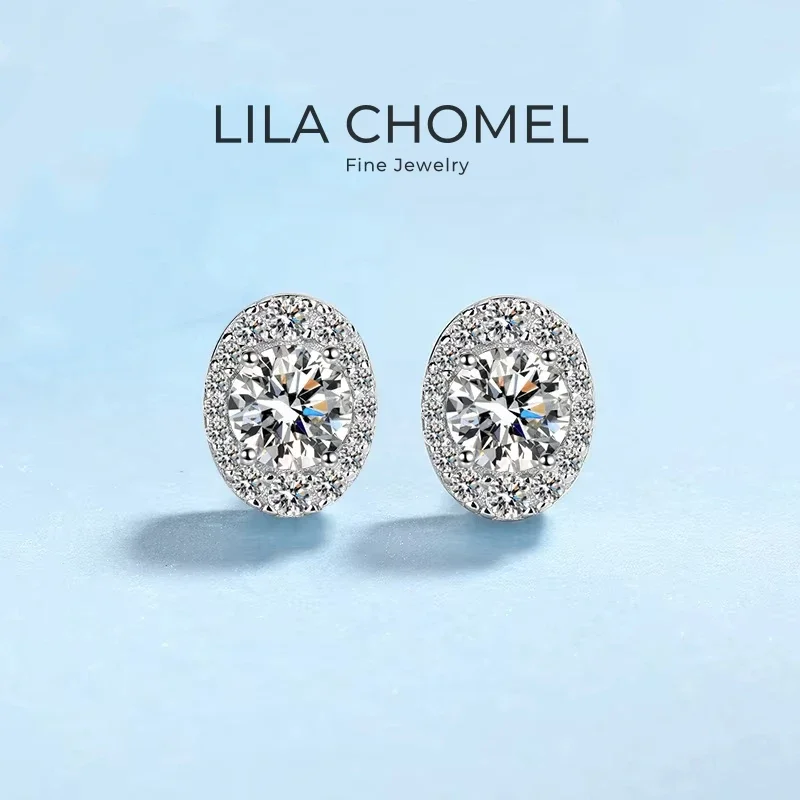 

Valentine's Day PT950 Platinum Wedding Earplug Stud Earrings Women Engagement 1CT Moissanite Diamond Girlfriend Birthday Gift