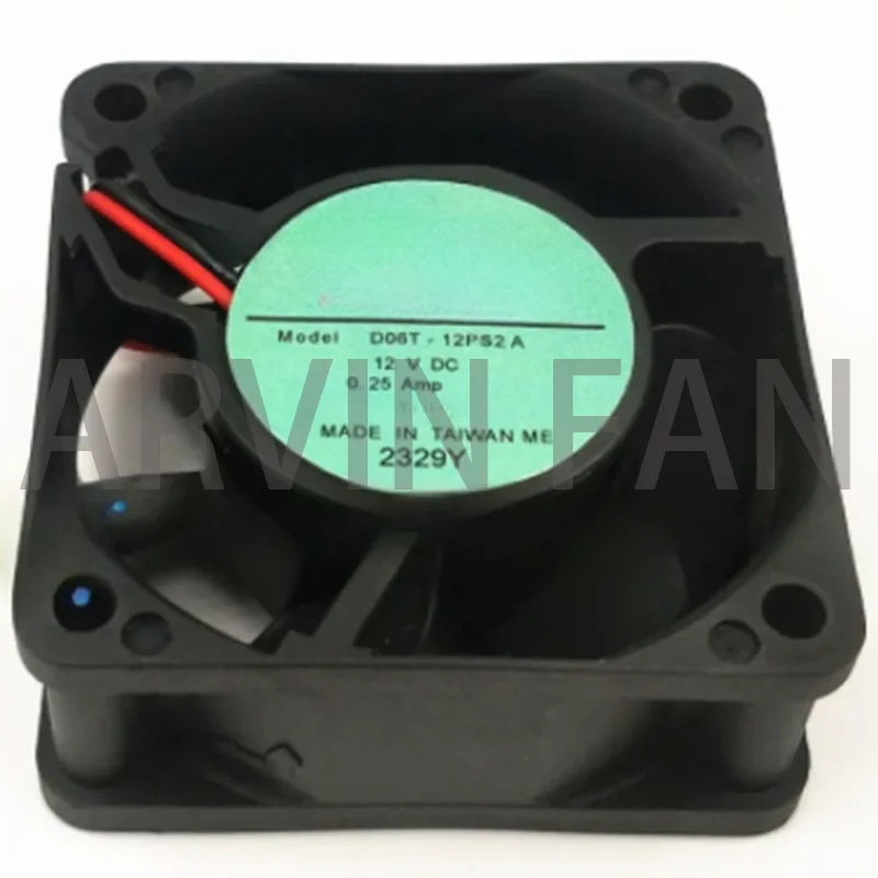 60*60*25mm 60cm 60mm 2-wire D06T-12TS2 D06T-12PS2 A 6025 12V 0.25A Double Ball Bearing Cooling Fan