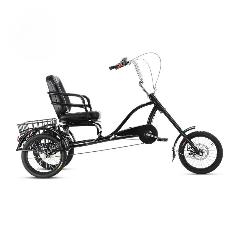 The seat can move forward and backward, the bicycle is enlarged, and the adult lightweight tricycle is used for commuting