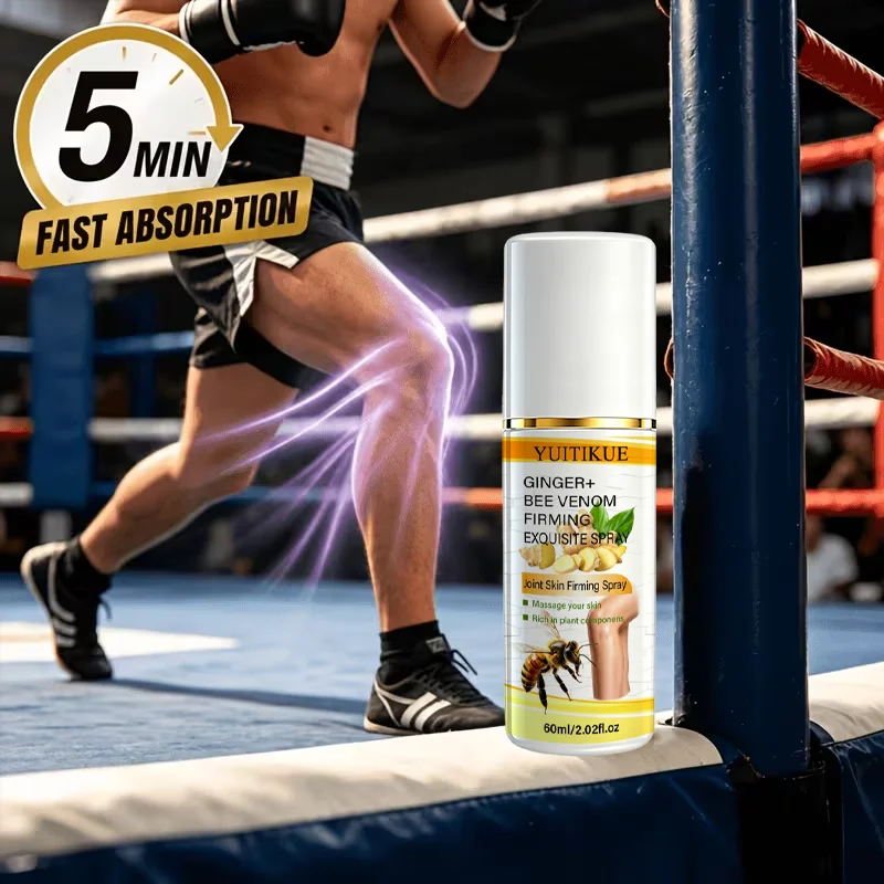 YUITIKUE Ginger Bee Venom Joint Skin Firming Spray 60ml Fast Absorb Moisturizing Nourishing Body Massage Care Spray