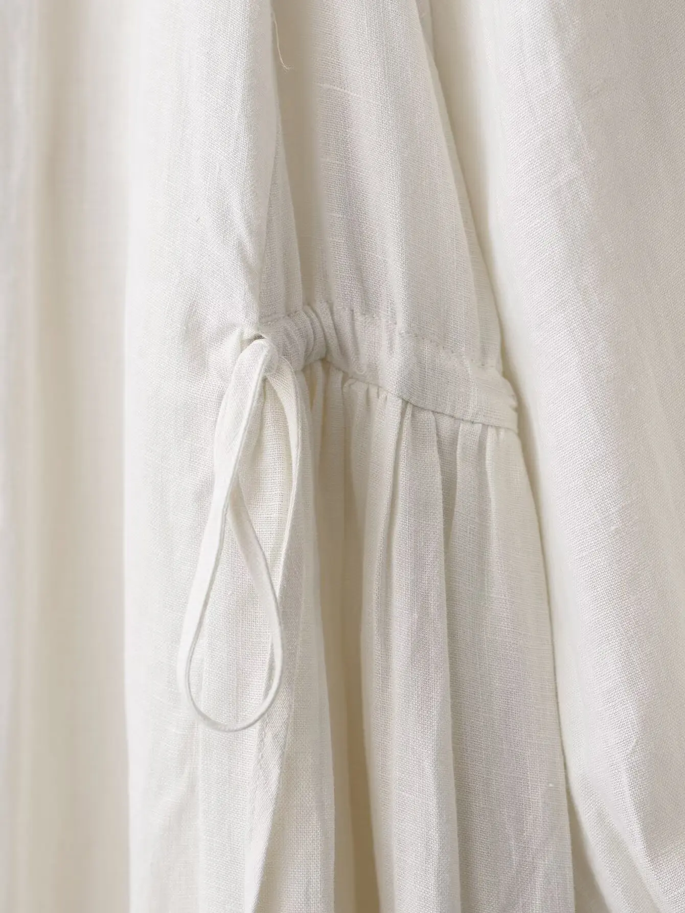 숙녀 새로운 패션 레이스 업 장식 느슨한 면화 및 린넨 기모노 셔츠 드레스 복고풍 긴 소매 가운 드레스