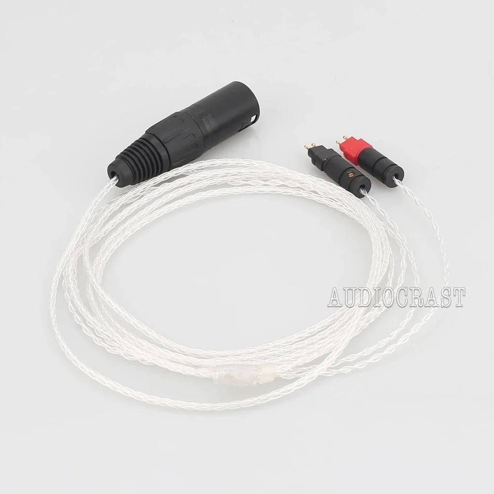 8 แกน OCC ชุบเงินหูฟังอัพเกรดสาย BALANCED XLR สําหรับ HD650 HD600 HD660s HD6XX UP-OCC ทองแดงชุบเงิน