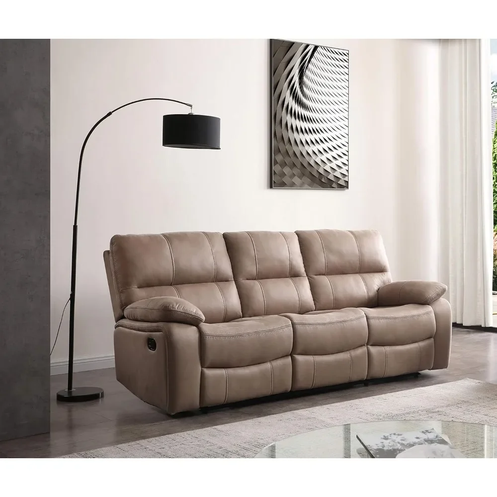 

Microfiber Reclining Sofa Couch Set Living Room Set (Taupe, Sofa)