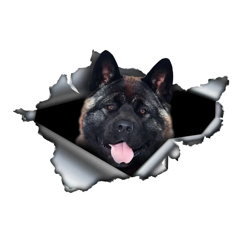 DK565# American Akita Car Stickers, Waterproof Pvc Animal Decals With 3D Effect, Block Scratches and Increase Fun Auto Parts