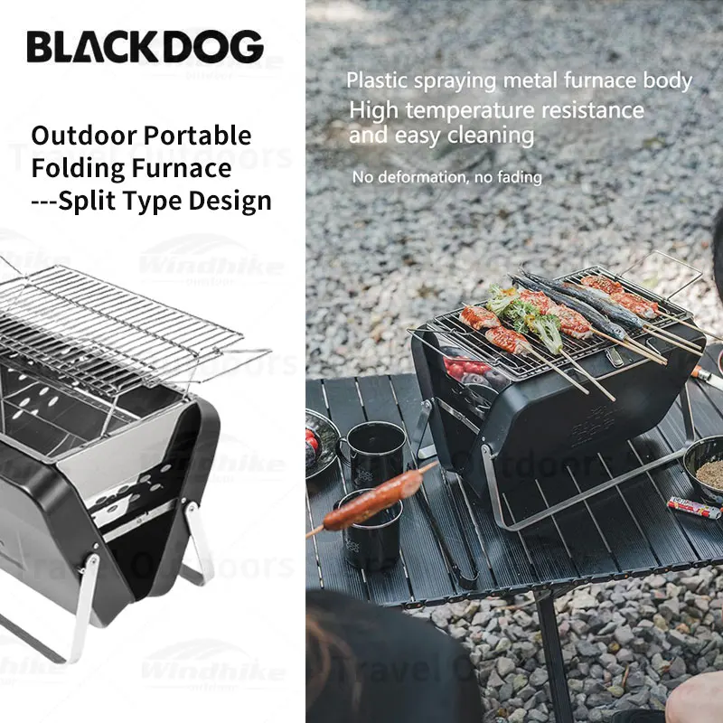 Naturehike-BLACKDOG Outdoor Folding Furnace Split Type Portable Cooking BBQ Carbon Furnace Camping Family Style Charcoal Oven