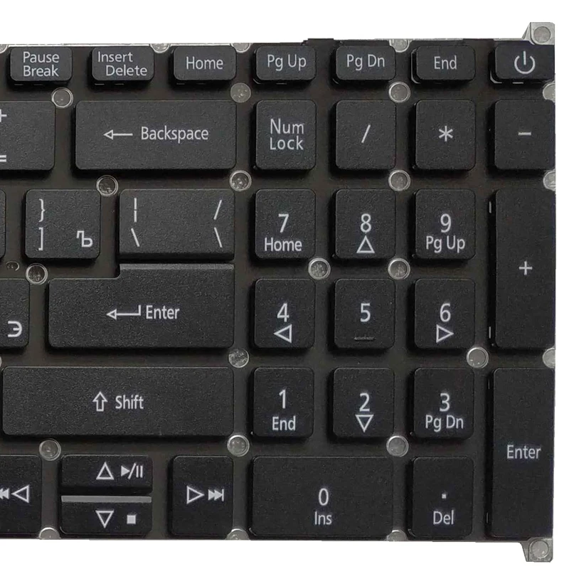 New Russian laptop keyboard for Acer Aspire 7 A715-74G A715-75 A715-75G N17C2 N19C5 balck NO frame