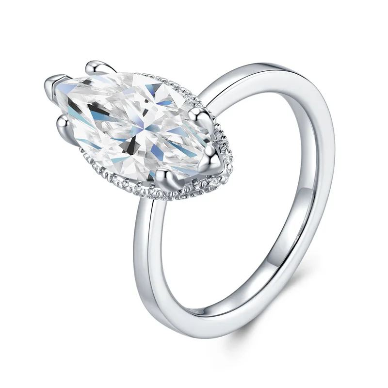 

R16046 Lefei Fashion Trendy Luxury Diamond-set Classic Design Eye Moissanite Ring Charm Women s925 Sterling Silver Party Jewelry