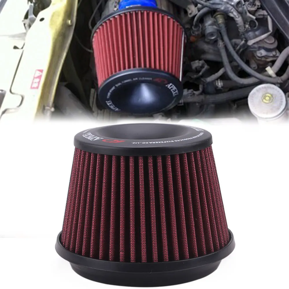 Universal Car Intake Air Filter 76mm Dual Funnel Adapter Air Cleaner Protect Car Intake Air Filter kit Your Piston With Logo