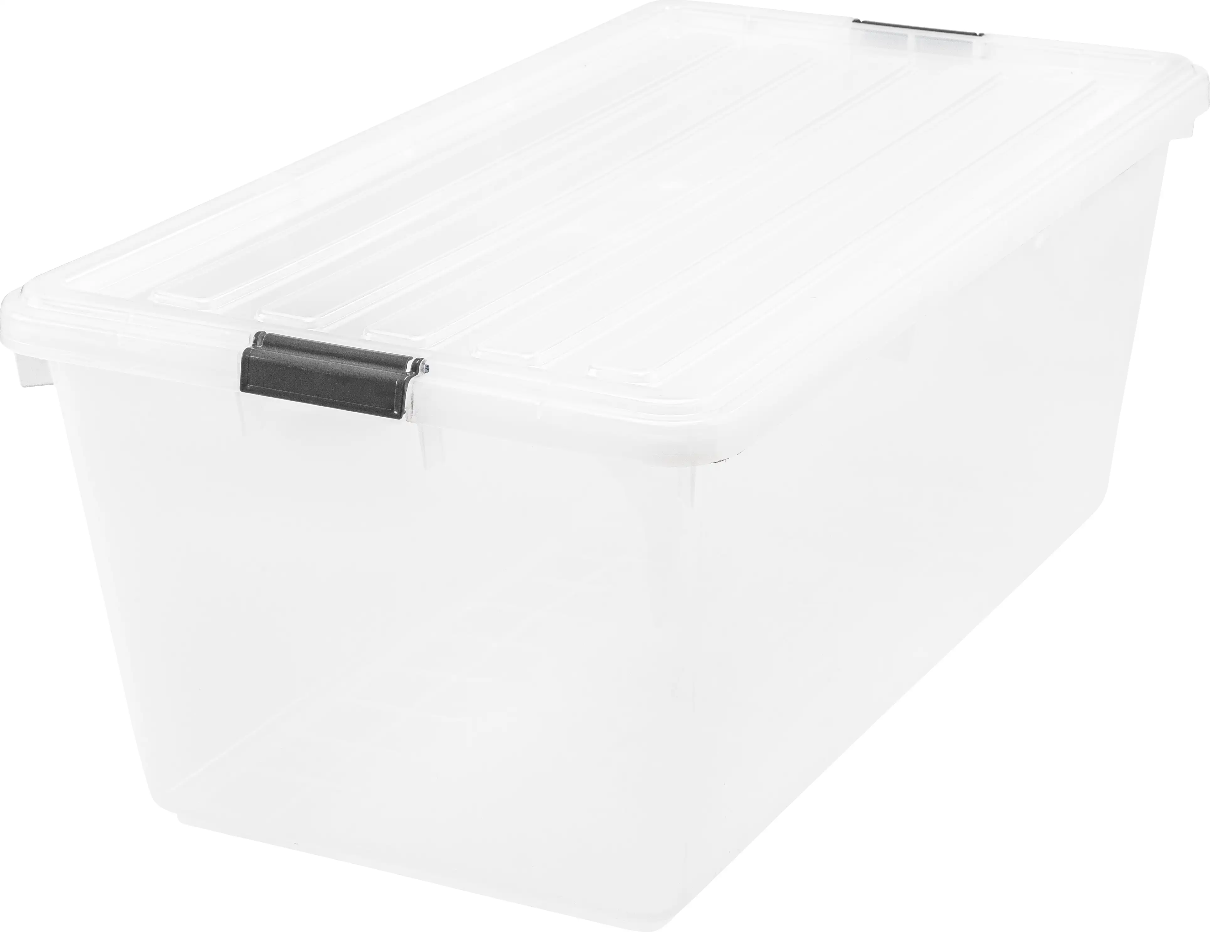 

Clear Storage Box with Lid, 91 Qt, 17.25'x31.5'x13', 4 per Case