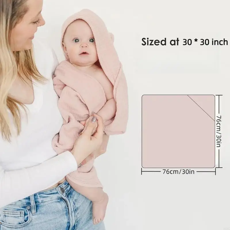 【แพ็ค 2 ผืน】ผ้าเช็ดตัวเด็กมีฮู้ด ผ้าห่มผ้ากอซผ้าฝ้าย นุ่มเป็นพิเศษ & ดูดซับสำหรับเวลาอาบน้ำ ถ่ายภาพทารกแรกเกิด งานอาบน้ำเด็ก