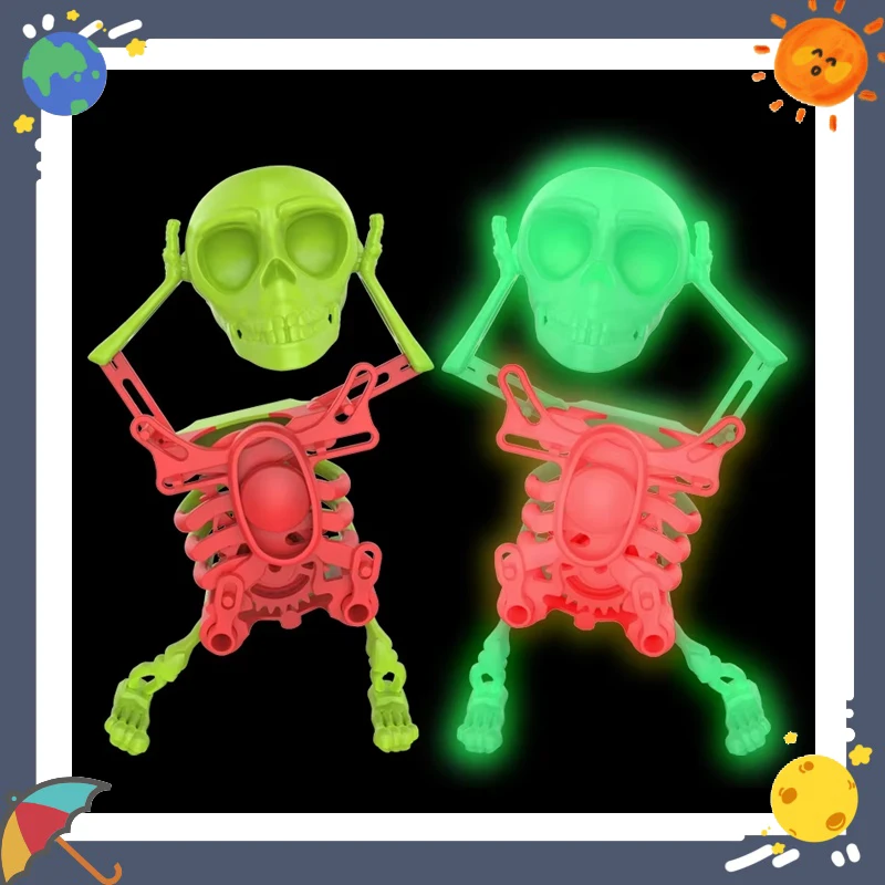 

3D Printed Skeleton People Dancing Swinging Mainspring Toy Novelty Fun Little Ornaments for Festive Internet Celebrity Trend