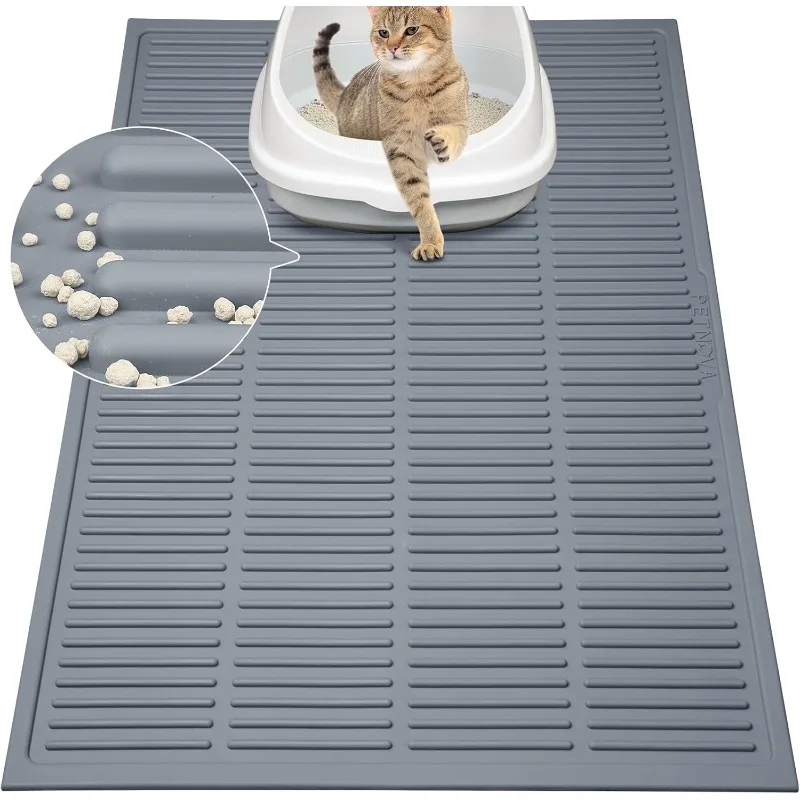 

Large Litter Mat: Cat Litter Trapping Mat - Easy Clean Kitty Litter Catcher Mat (32" x 21")