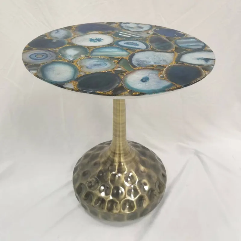 Postmodern light luxury natural agate coffee table/villa/hotel/living room/designer creative side table