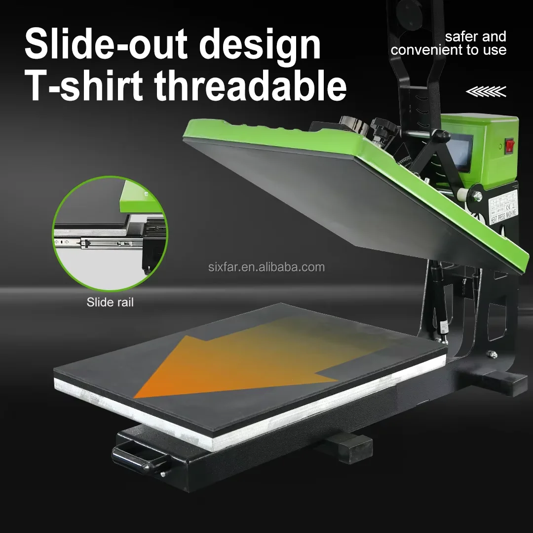 Big Size Auto Open Slide-out Design T-shirt Heat Press Machine T-shirt Threadable Sublimation Transfer Machine 40cm 50cm 60cm