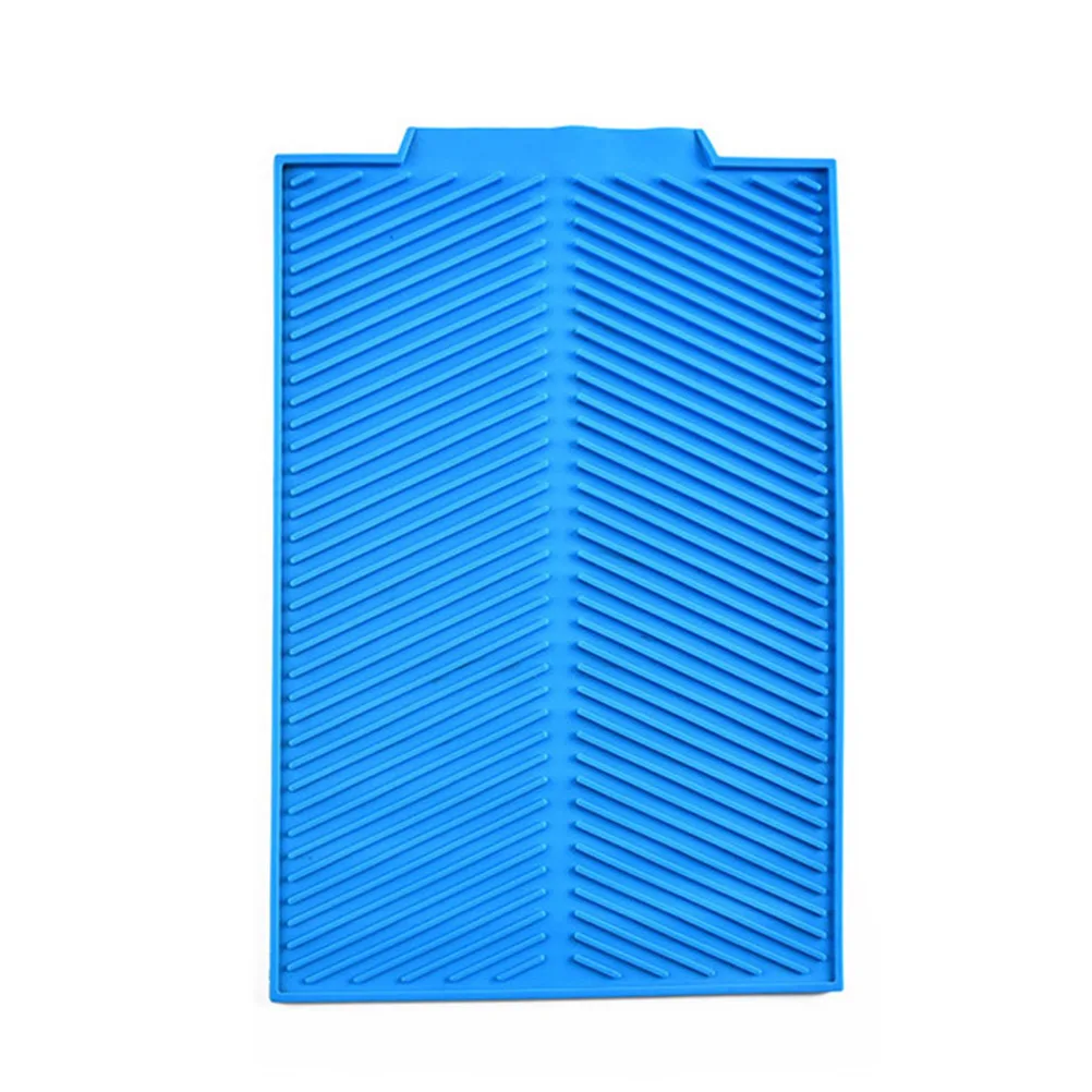 

Non-Slip Silicone Insulation Pad Drying Mat Drain Tray For Kitchen Dish Plate Storage Sky-Blue Heat Resistant Reusable Easy
