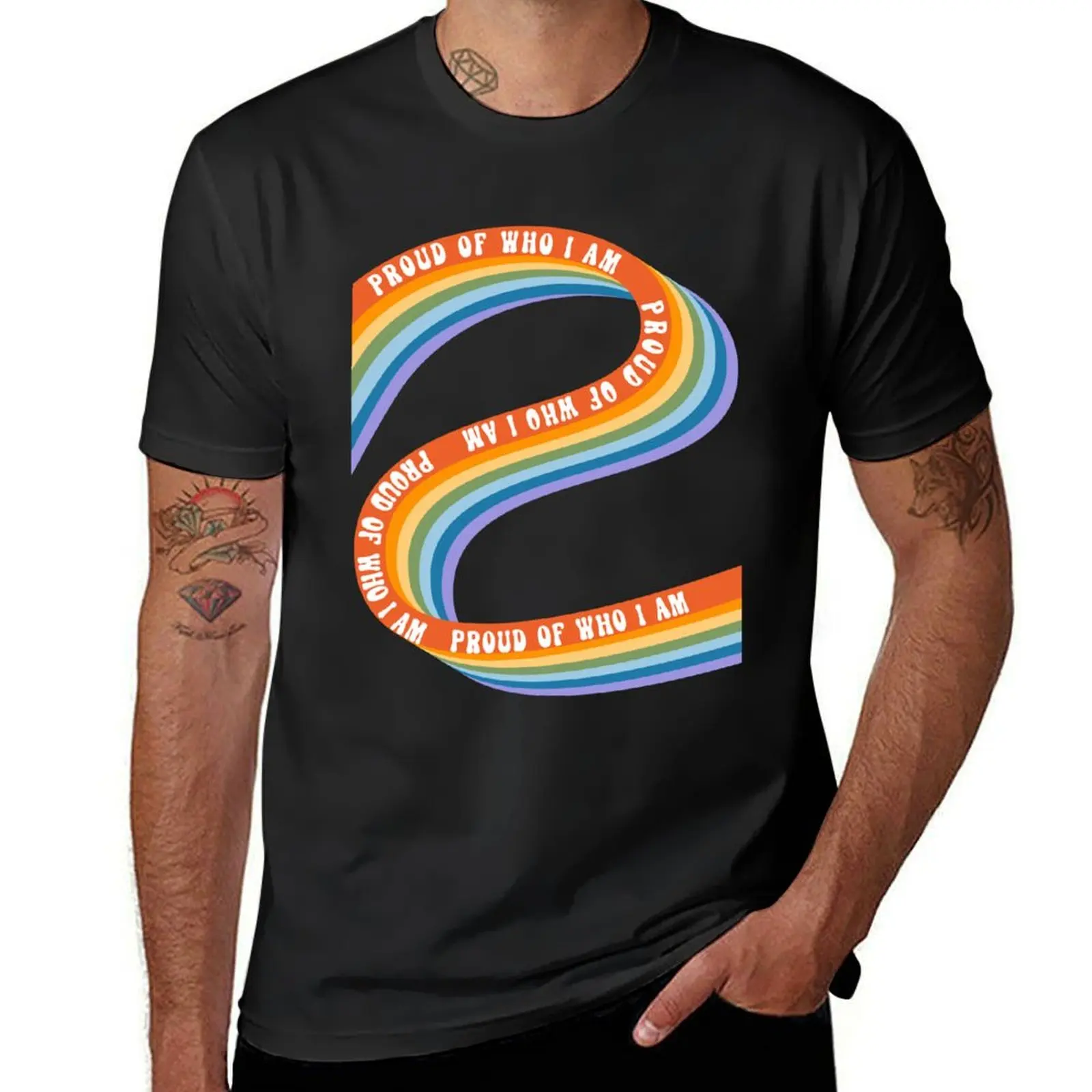 

Kesha - I'm Proud of Who I Am Rainbow T-Shirt customizeds Aesthetic clothing tees fruit of the loom mens t shirts