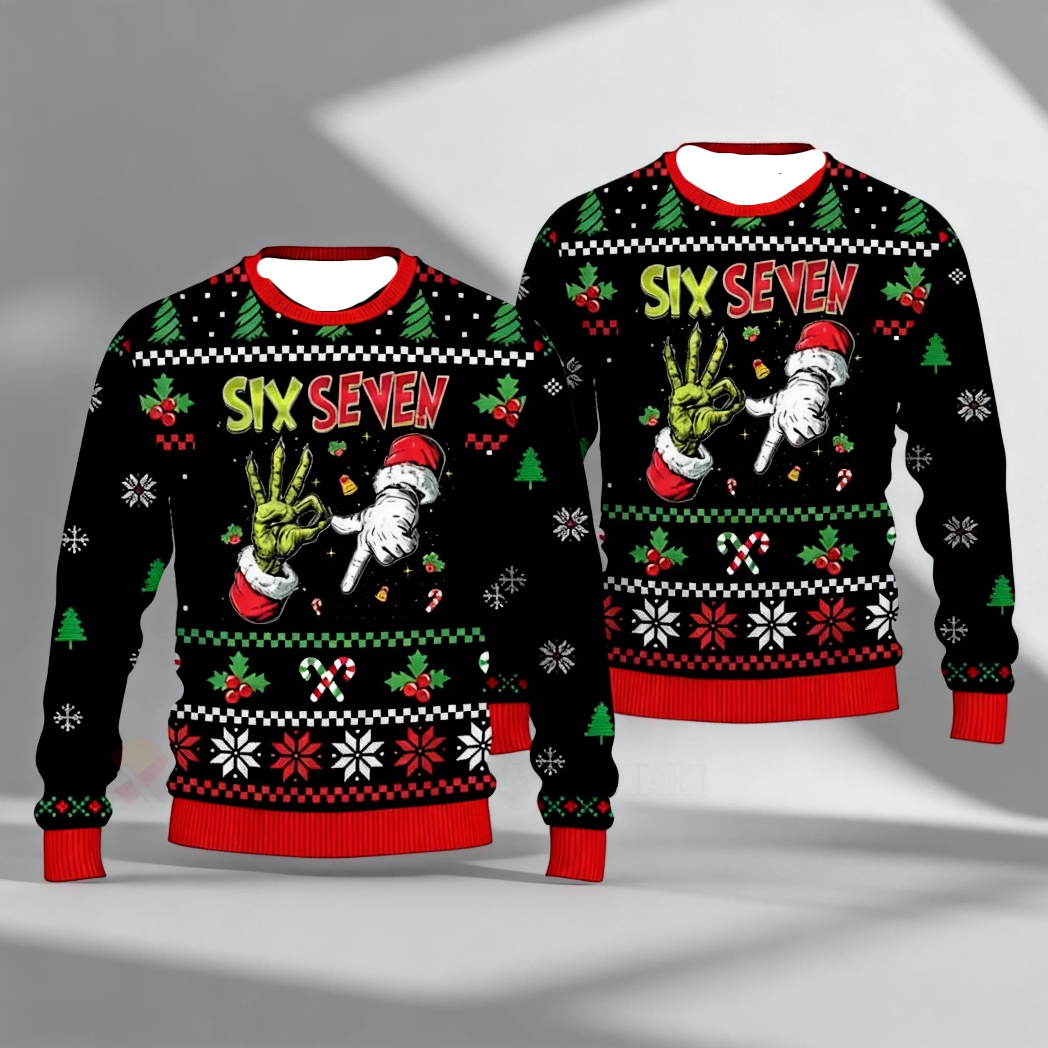 

Популярный рождественский свитер Genie Six Seven Gesture, уродливый свитер, толстовка с капюшоном для рождественской вечеринки, размер для взрослых, осенне-зимняя новая коллекция