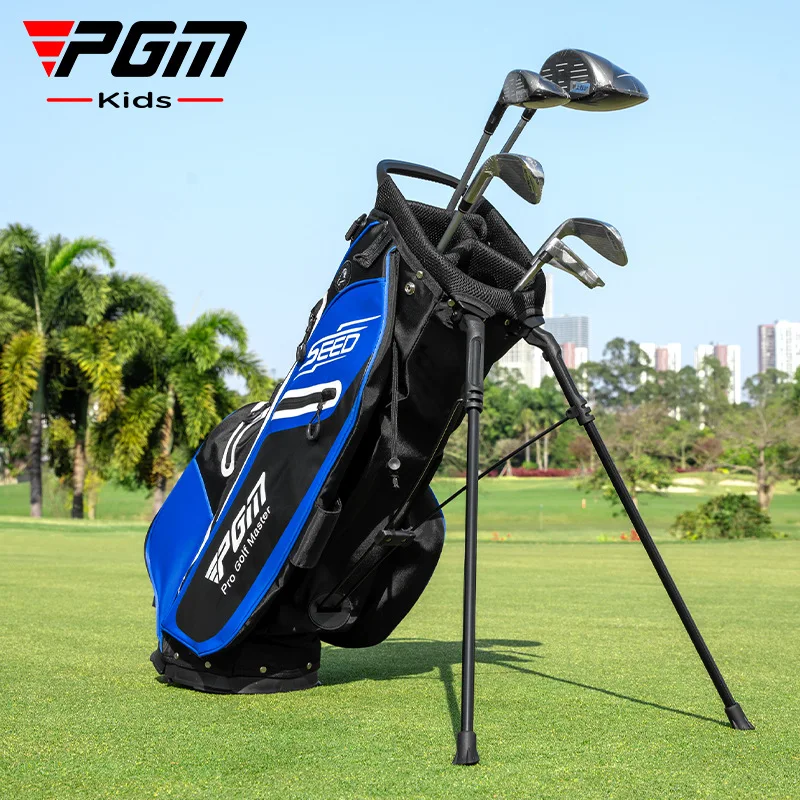 PGM Kids Golf Bag Junior Stand Bag with Shoulder Straps Large Capacity Multi Layer Club Bag