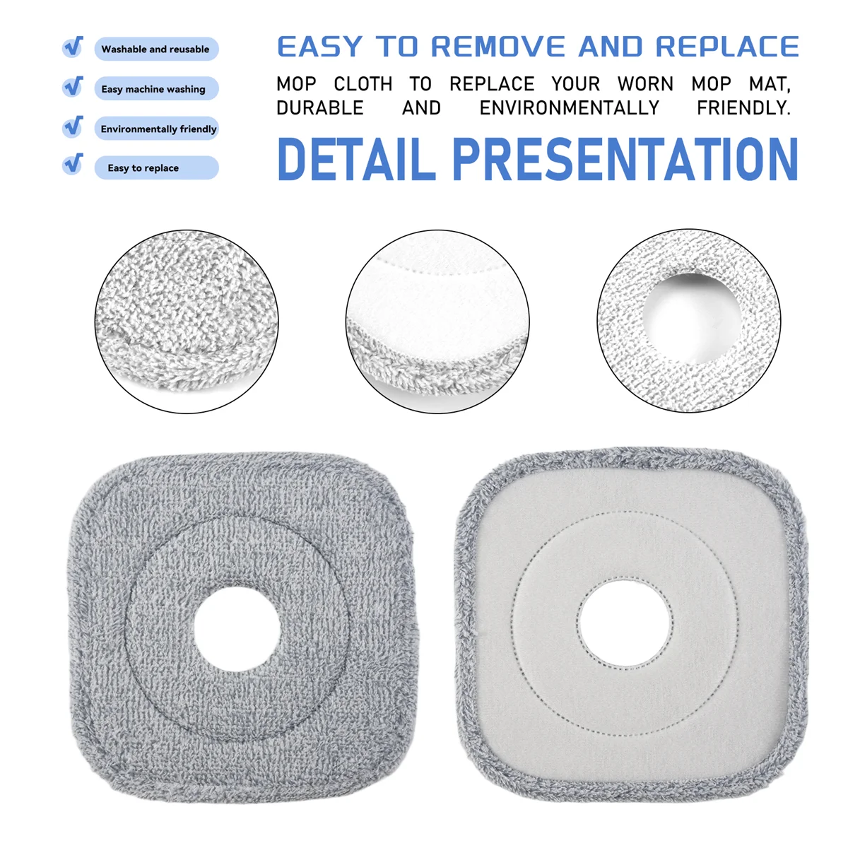 Nuovo 8 pezzi di panno per mop per Joybos Mop Spremere Mop Separazione automatica Rotante Pulizia pavimenti Mop Pad Panno