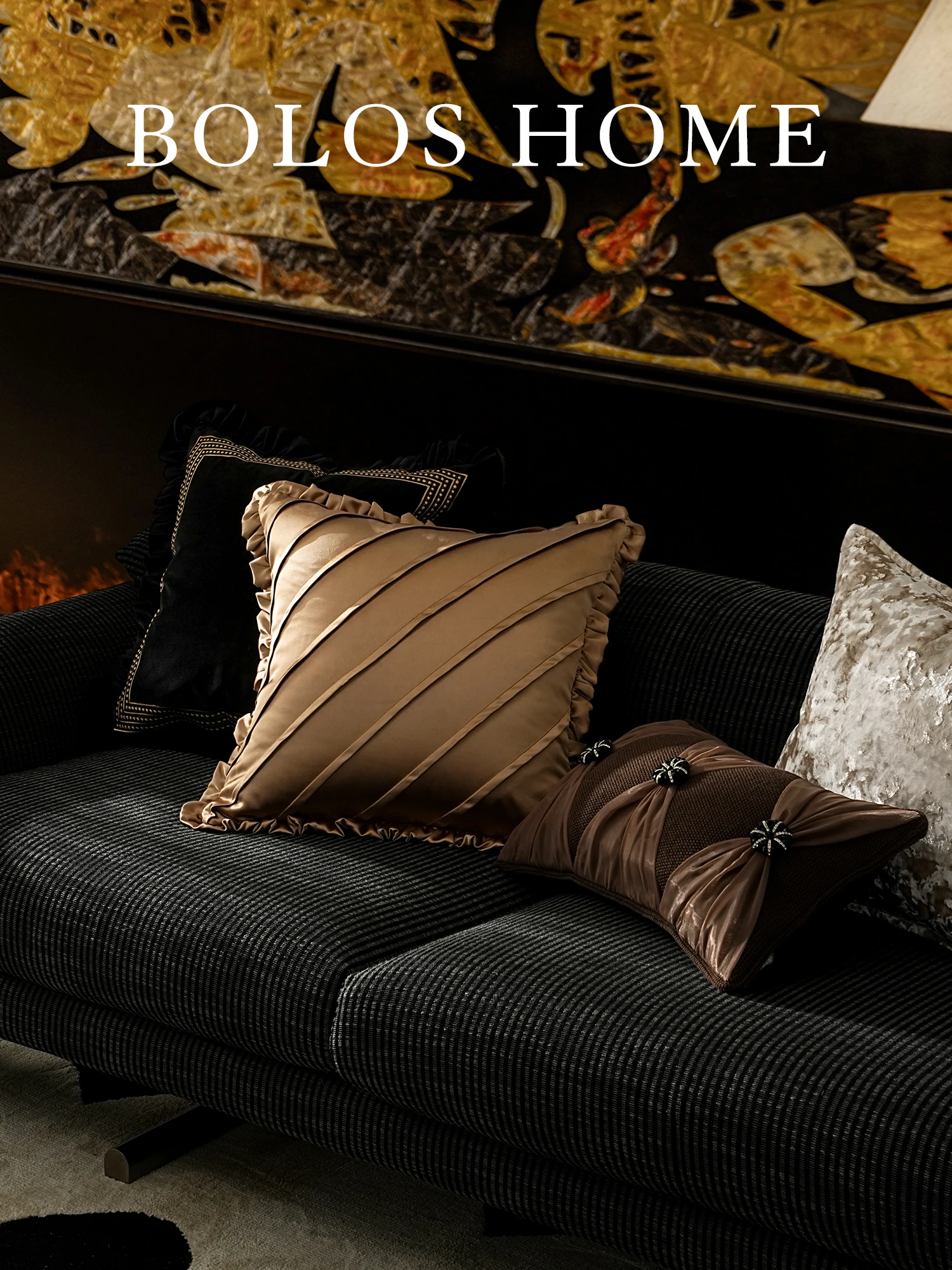 

Подушка-спинка Bolos в стиле Old Money, роскошная, черно-кофейного цвета, простая квадратная/прямоугольная, из плюшевого материала