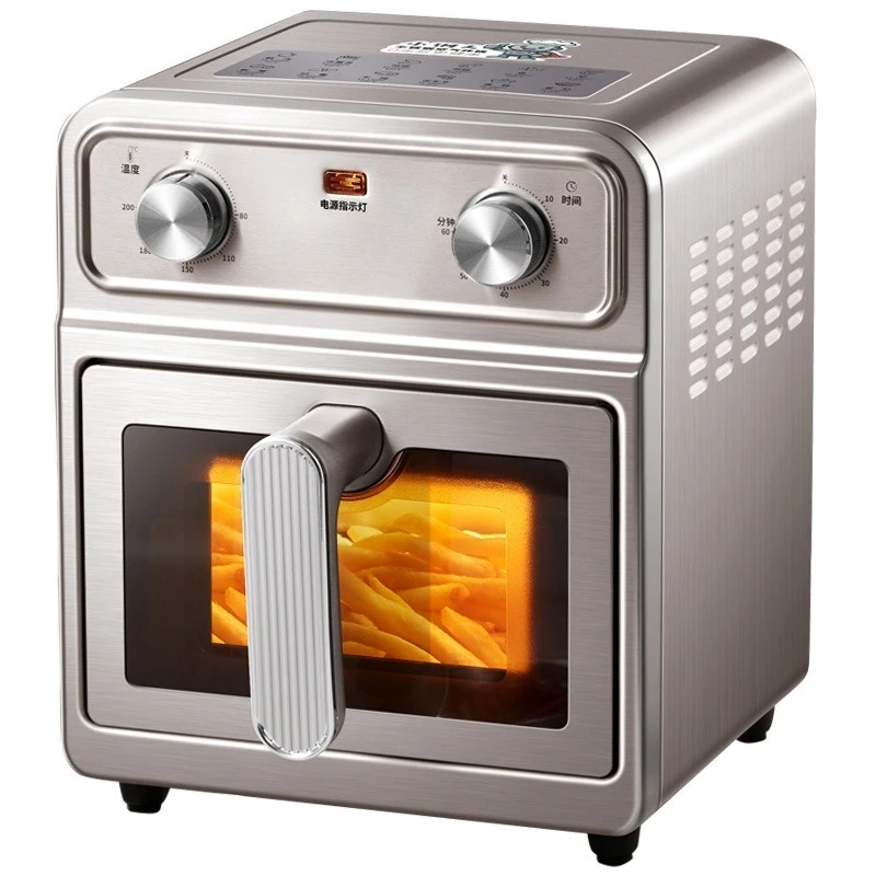 0-coating Visual Air Fryer Oven, Household Large Capacity Cooker, Stainless Steel Build With Dual Heat Source For Even Heating