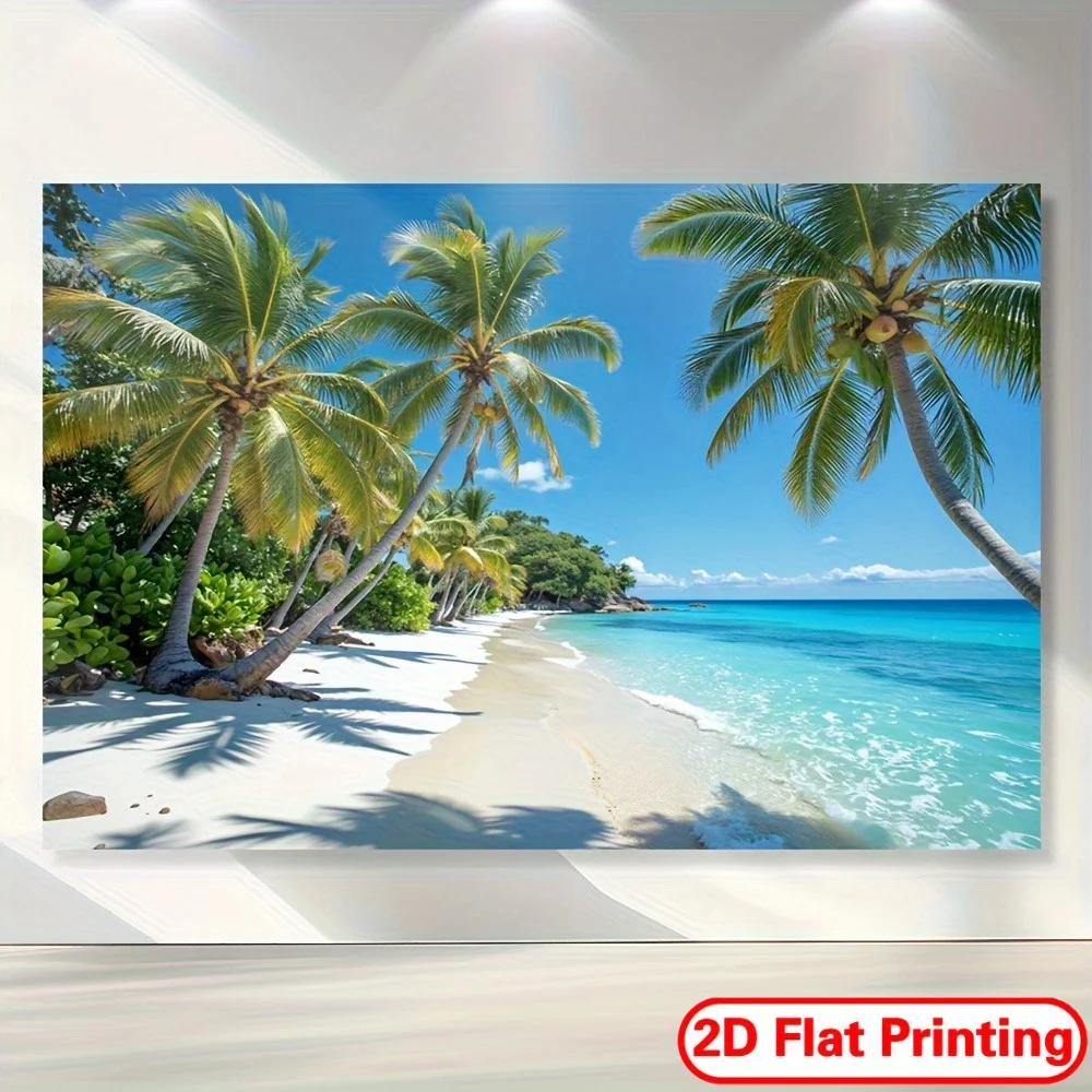 Tropical Beach Tapestry Wall Hanging Decor Ocean Palm Trees Sunset Artwork Home Decoration Living Room Bedroom Dorm CollegeGifts