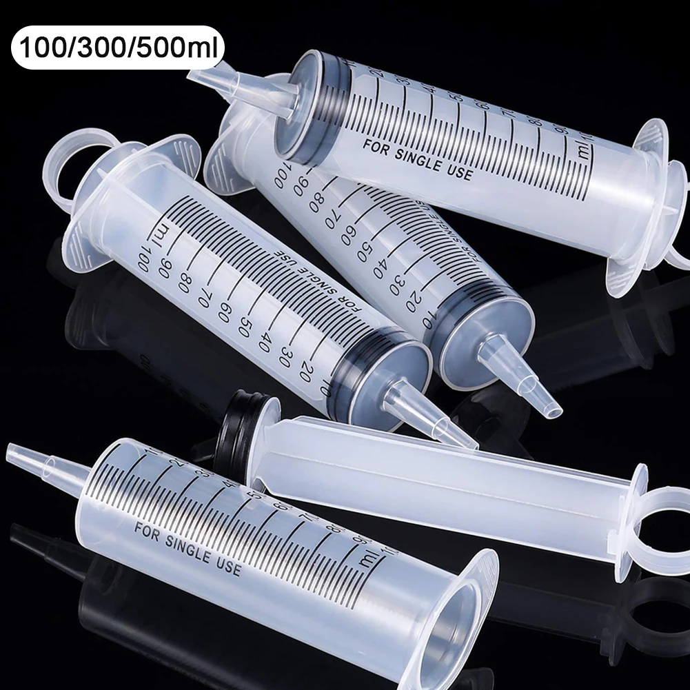 

100/300/500ml Large Capacity Syringes Reusable Needle Barrel Oil Pump with Scale Oil Suction Vacuum Syringe Pistol Pump Extracto