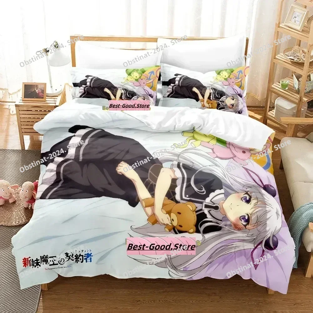 2024 Shinmai Maou No Testament Bedding Set Printed Bed Set With Pillowcase Bed Duvet Cover Single Double Queen Super King Size