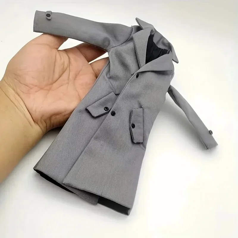 

In Stock 1/6 Scale Slimming Windbreaker Fashion Gray Coat Model for 12in Action Figure Collection Doll Decoration