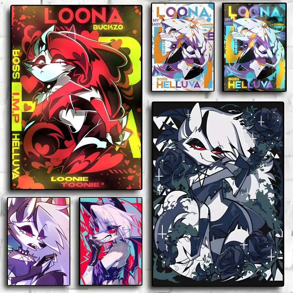 anime Loona H-helluva boss Painting Calligraphy Anti Wrinkle Canvas Poster Wall Art Home Decor for Living Room