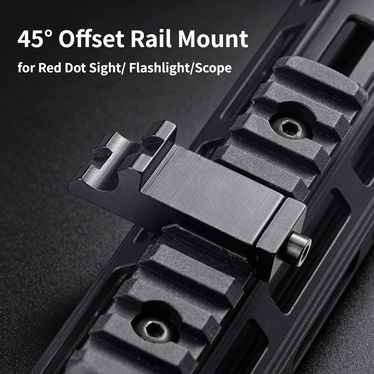 45° Offset Rail Mount For AR15 RM Red Dot Sight Flashlights Scope 20mm Picatinny Rail Weave Adapter 45 Degree Angle Universal