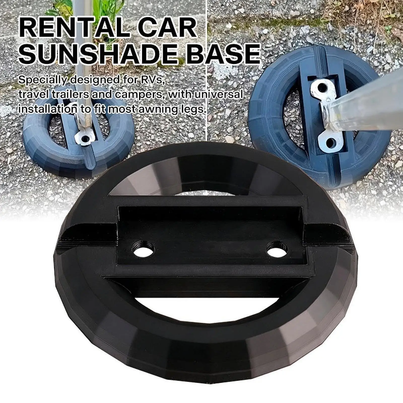 

RV Awning Leg Base Professional Nonslip Lightweight Foot Pad Attachment for RV Camper Accessories