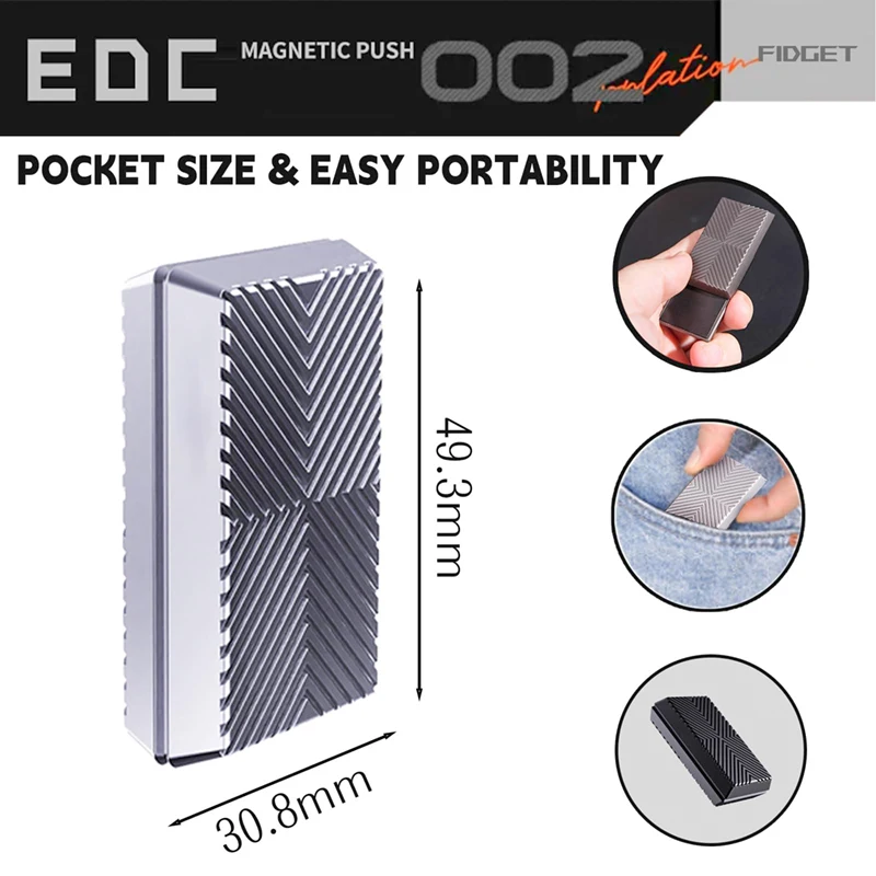 1pc Fidget 슬라이딩 금속 Fidget 장난감 성인 작업 부드럽고 매력적인 사운드, 스트레스와 불안 완화 Adhd 데스크탑 장난감