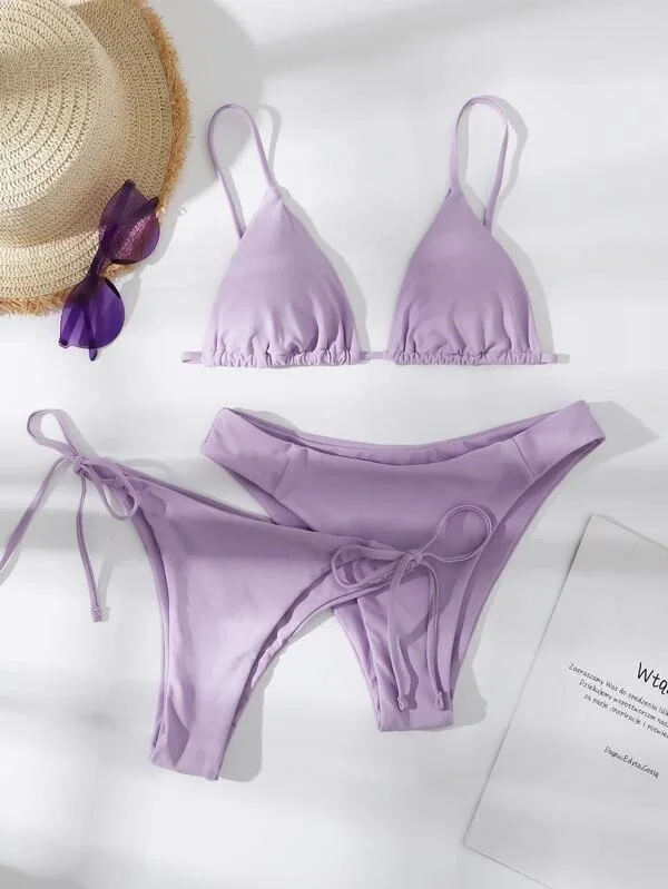 3 Miếng Chắc Chắn Đồ Bơi Nữ Micro Bikini 2021 Eo Thấp Đồ Bơi Gợi Cảm 2 Đáy Thông Đi Biển Áo Tắm Biquini Bikini bộ