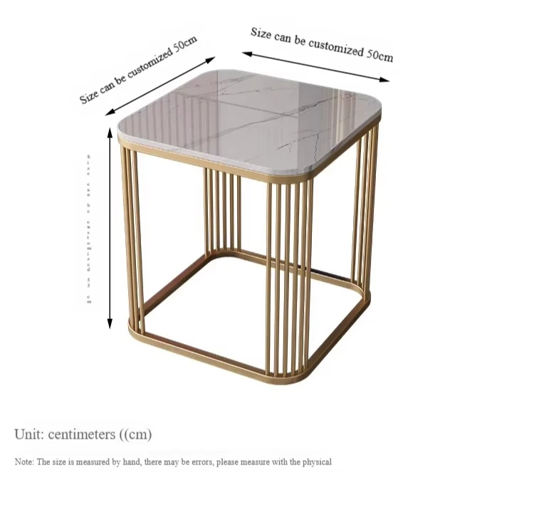 Modern Luxury Marble Top Round Side Table Metal Bedroom Living Room Furniture