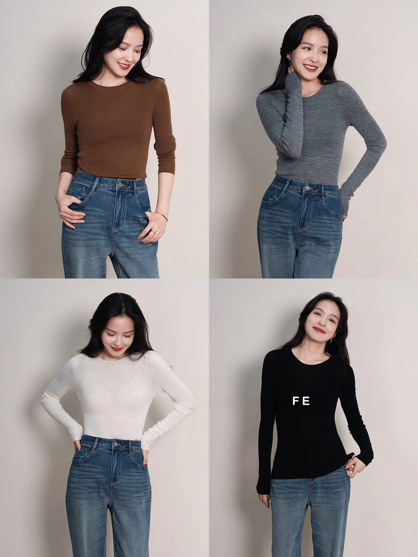 

Женская модная базовая футболка Sl Beau Elephant And Girfe с 8-ю встроенными иглами, из шерсти Янчжоу, с длинным рукавом и круглым вырезом