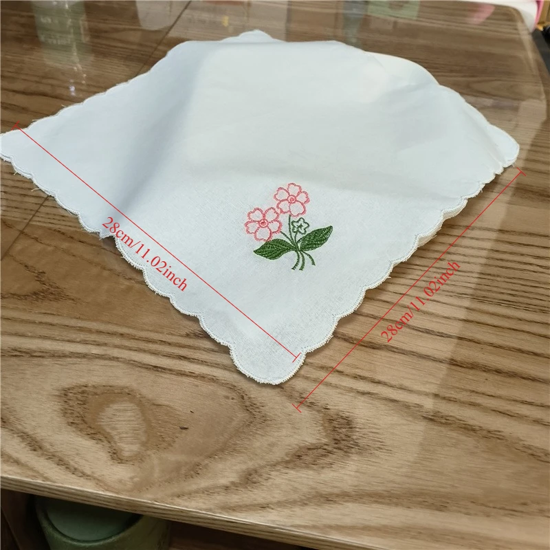12 قطعة اسم مطرز مخصص/الشعار مناديل قطنية ومناديل