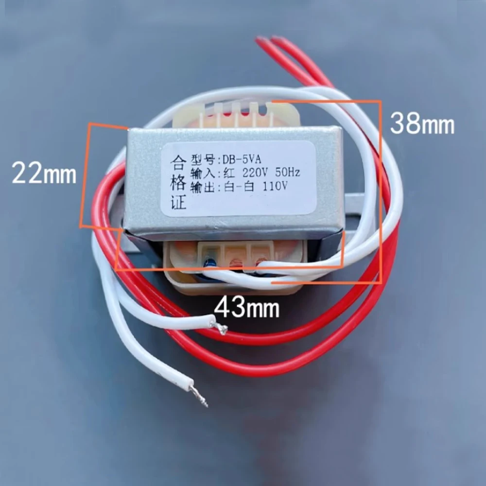 1Pcs Power Transformer AC 220V To AC 110V 5W 10W 20W 30W 50W 80W Step-Down Isolation Transformer EI Type Copper Wire