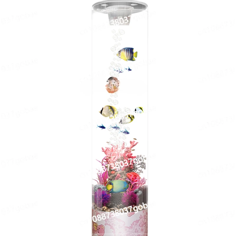 ZC Acrylic Cylindrical Vertical Fish Globe Energy Saving without Pipe Fittings Living Room Oxygen Increasing Aquarium